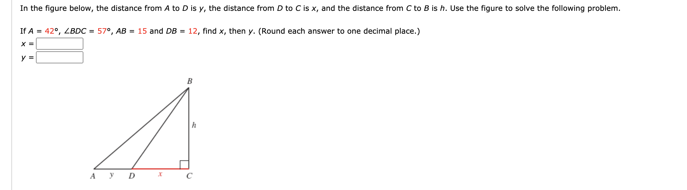 Solved In the figure below, the distance from A to D is y, | Chegg.com