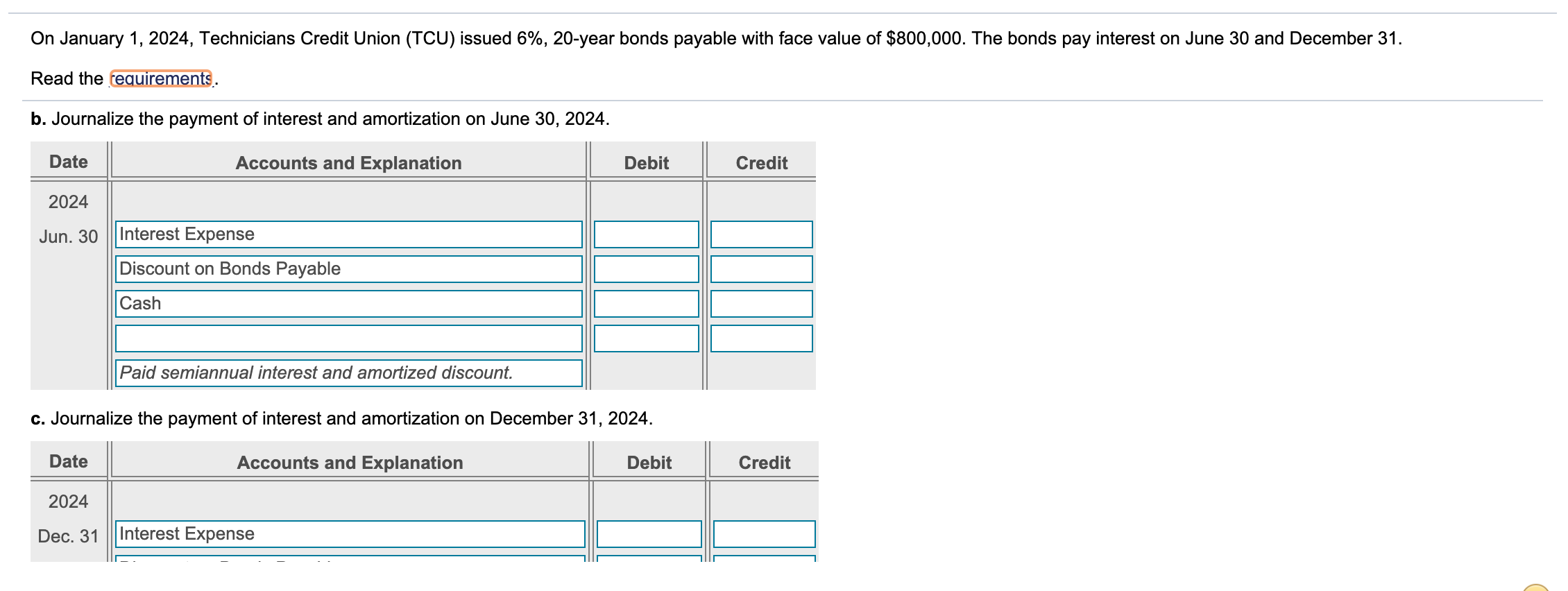 Solved On January 1, 2024, Technicians Credit Union (TCU)