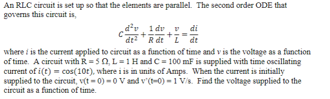 Solved + An RLC circuit is set up so that the elements are | Chegg.com