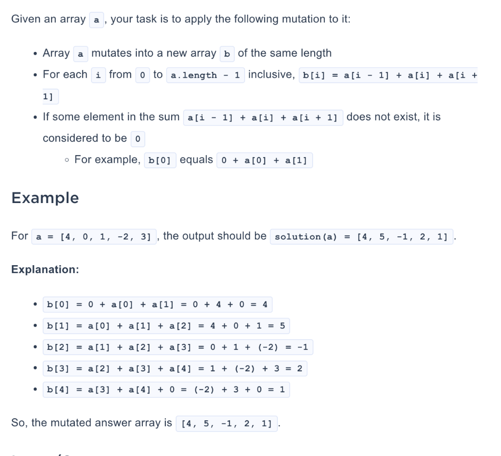 Solved Given an array your task is to apply the following | Chegg.com