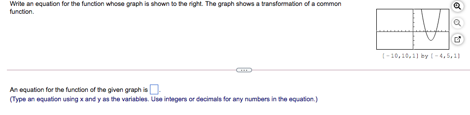 Solved Write an equation for the function whose graph is | Chegg.com