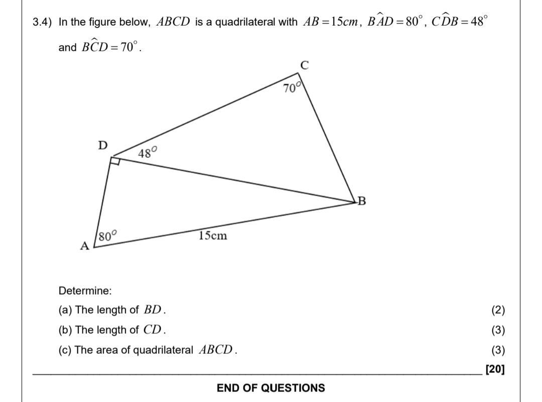 Solved 34 In The Figure Below Abcd Is A Quadrilateral 8295