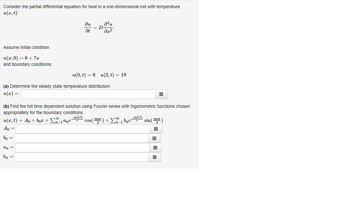 Solved Consider the partial differential equation for heat | Chegg.com