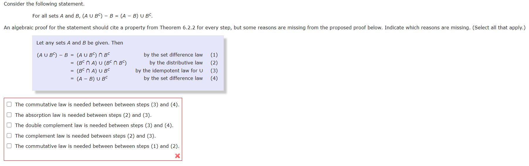 Solved Consider The Following Statement. For All Sets A And | Chegg.com