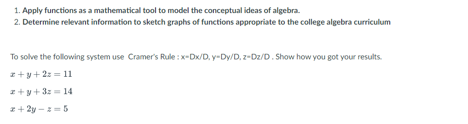 Solved 1. Apply functions as a mathematical tool to model | Chegg.com