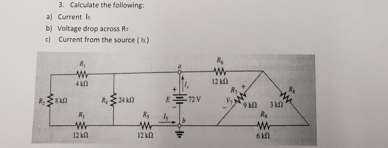 Solved 3. Calculate The Following: A) Current Is B) Voltage | Chegg.com