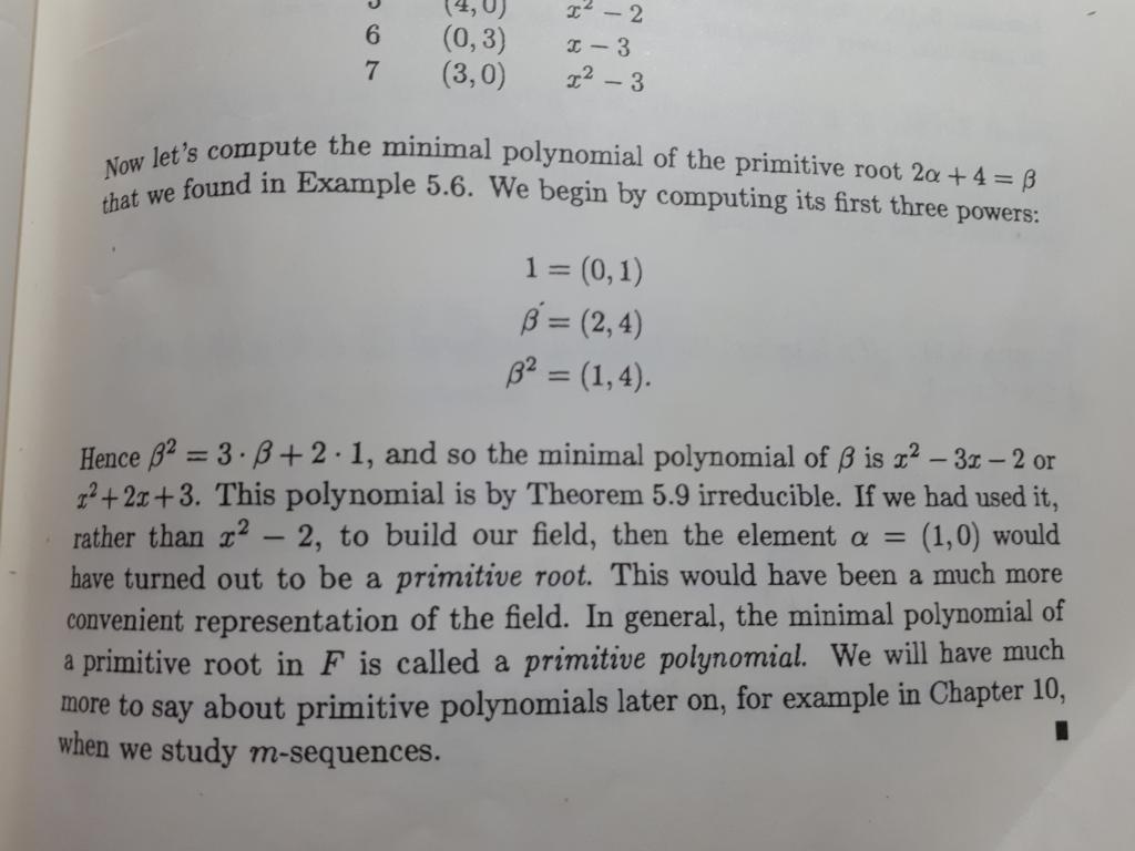 How To Get Minimal Polynomial In Chart For Exampl Chegg Com