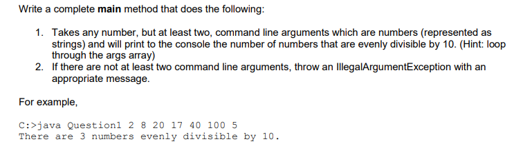 Solved Write a complete main method that does the following: | Chegg.com
