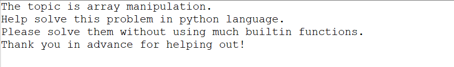 Solved The topic is array manipulation. Help solve this | Chegg.com