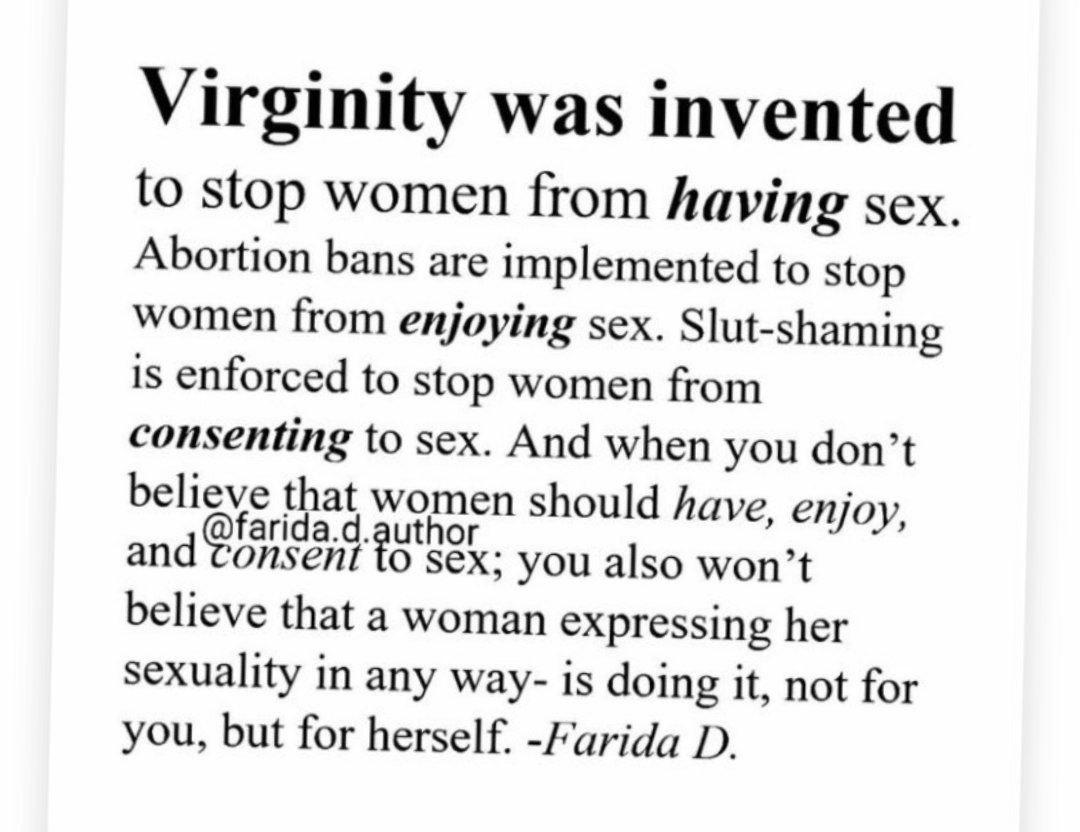 Solved Virginity was invented to stop women from having sex. | Chegg.com