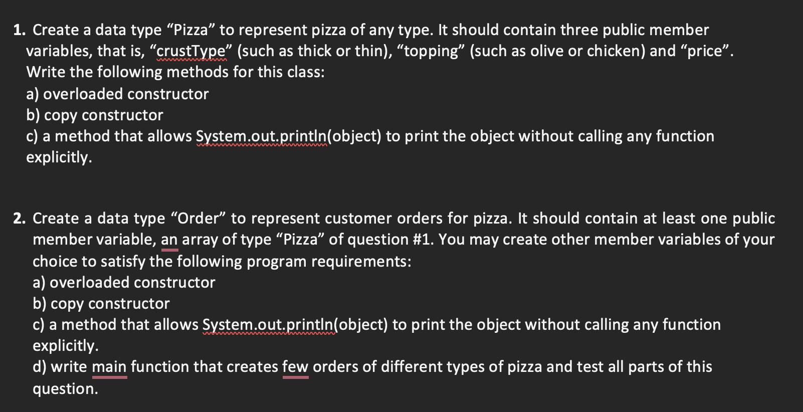 Solved 1. Create a data type 