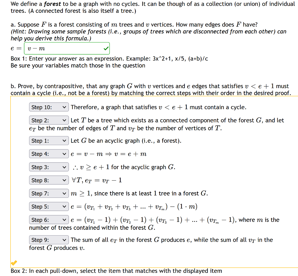 Solved b. Prove, by contrapositive, that any graph G with v | Chegg.com
