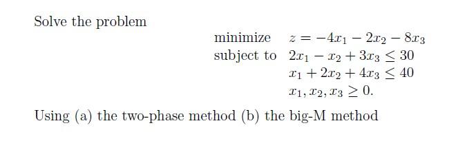Solved Solve the problem minimize 2= -4.01 - 2.62 - 863 | Chegg.com