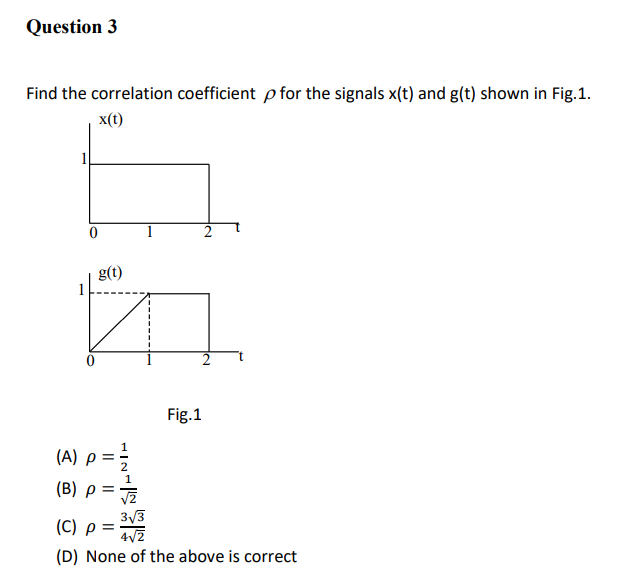 Solved Question 3 Find The Correlation Coefficient P For Chegg Com