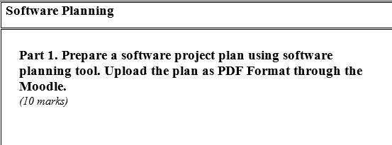 Solved Software Planning Part 1. Prepare A Software Project | Chegg.com