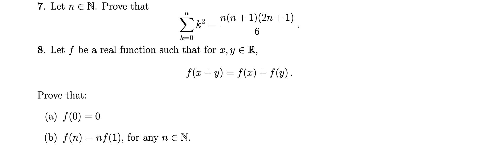 Solved Let n ∈ N. Prove that n∑ k=0 k2 = n(n + 1)(2n + 1)/6 | Chegg.com