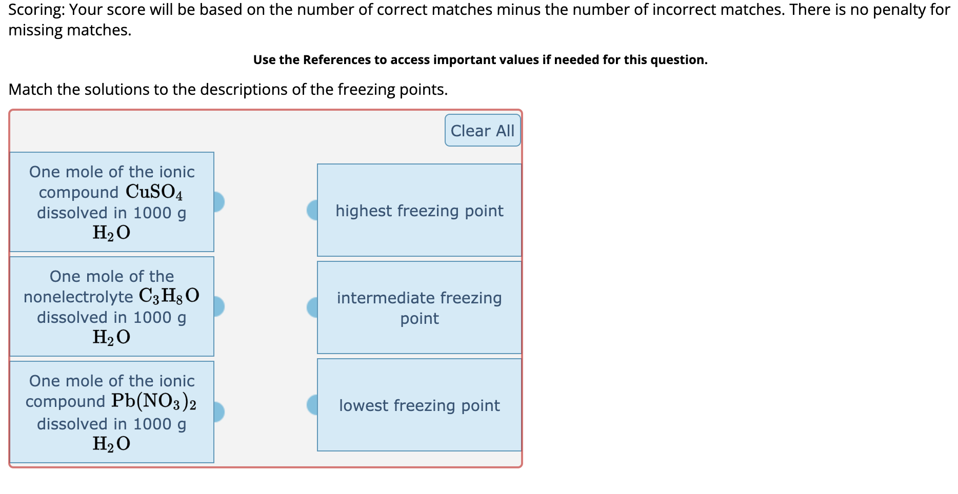 Scoring: Your score will be based on the number of correct matches minus the number of incorrect matches. There is no penalty