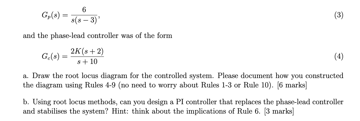 Gp(s) 6 s(s 3)' (3 ) and the phaselead controller