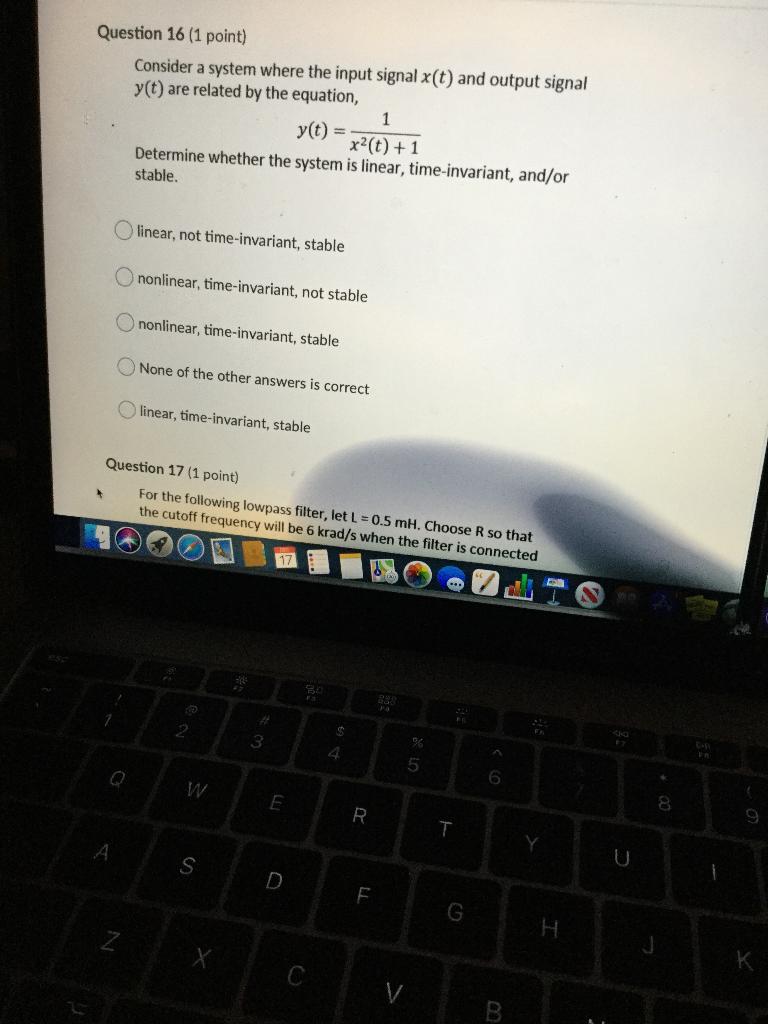 Solved Question 16 (1 point) Consider a system where the | Chegg.com
