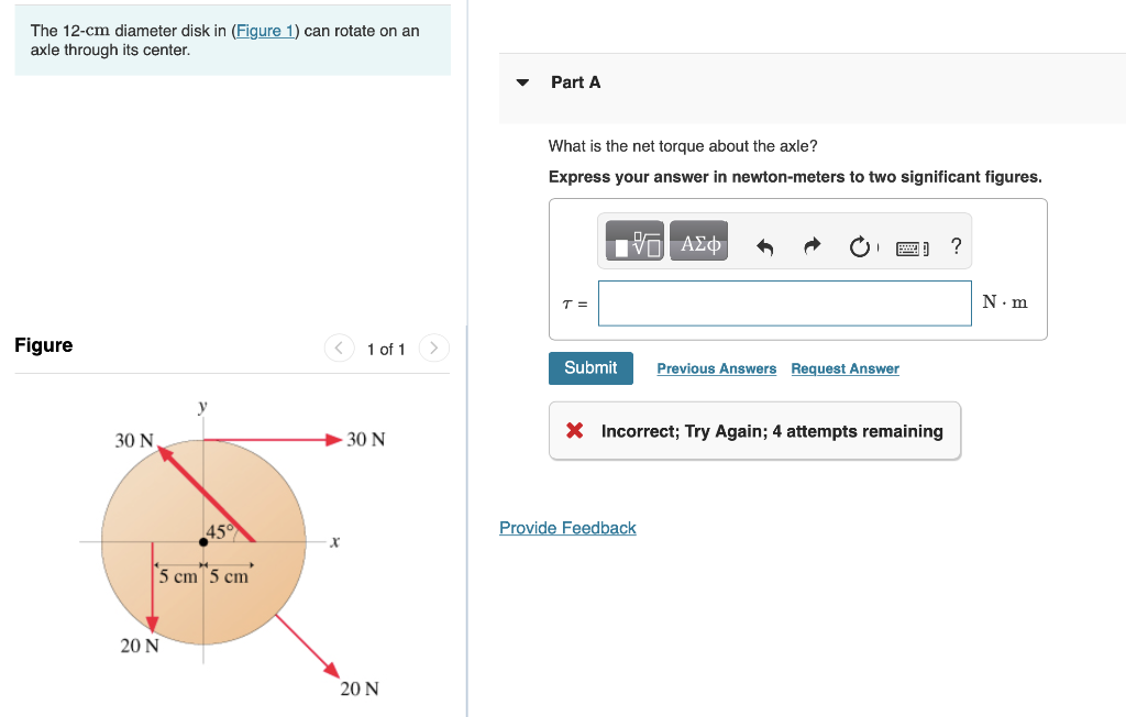 Solved The 12-cm diameter disk in (Figure 1) can rotate on | Chegg.com