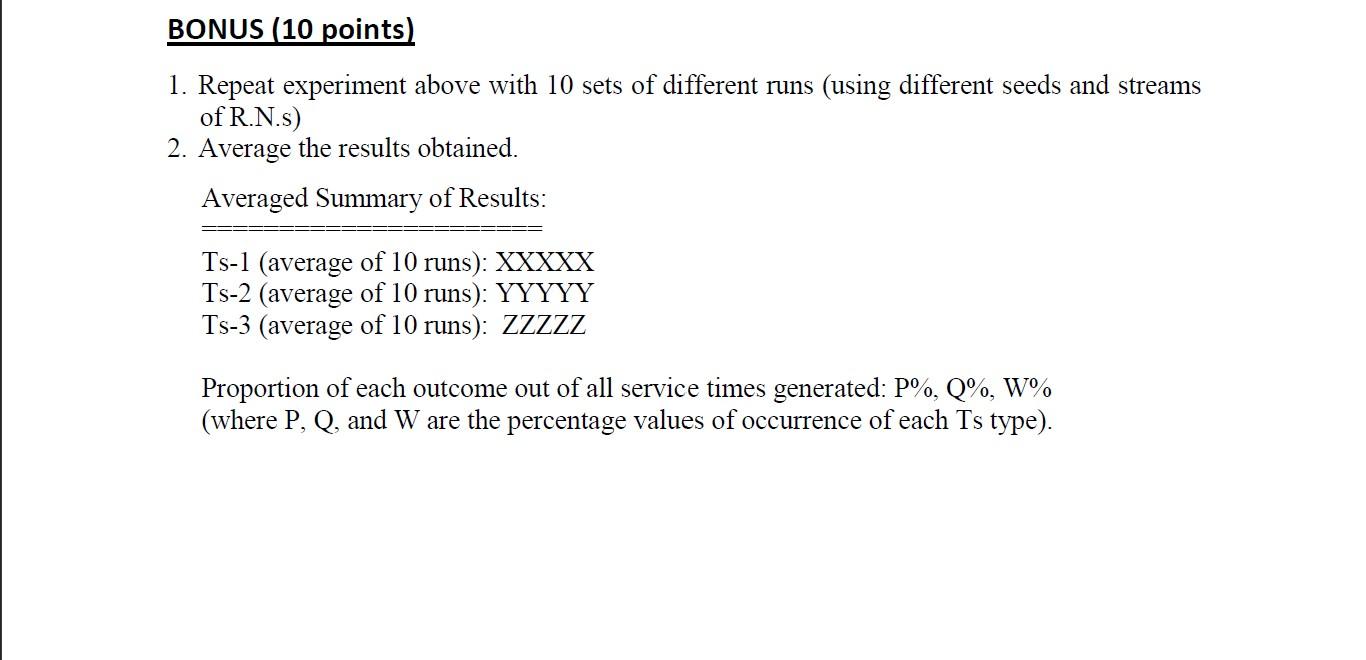 CMPE571 Systems Modelling and Simulation Homework 2 | Chegg.com