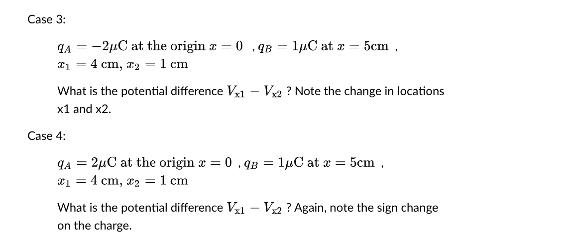 Solved Calculate the Potential Difference for Four Different | Chegg.com