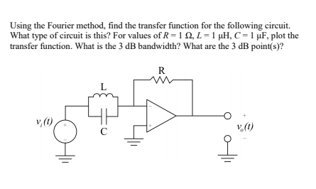 Solved Using the Fourier method, find the transfer function | Chegg.com