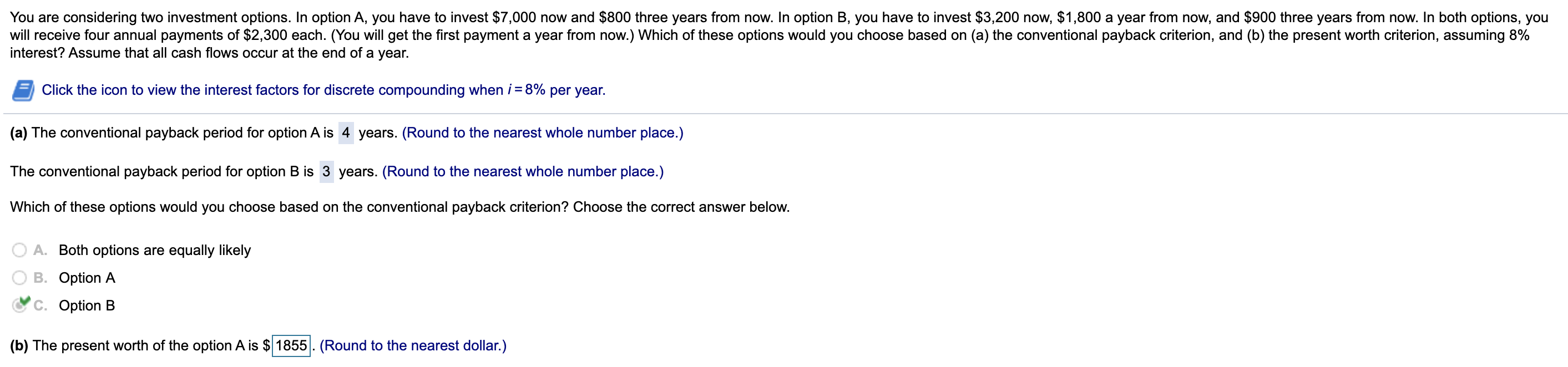Solved You are considering two investment options. In option | Chegg.com