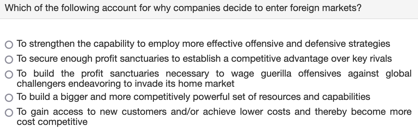 Solved Which of the following account for why companies | Chegg.com