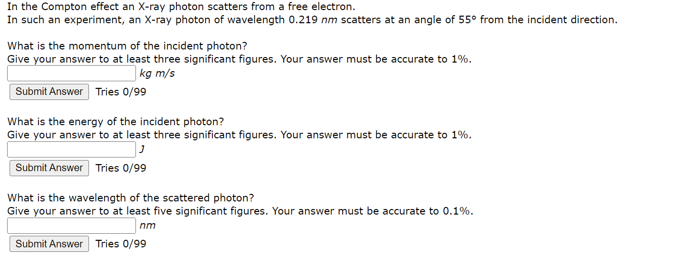Solved In the Compton effect an X-ray photon scatters from a | Chegg.com