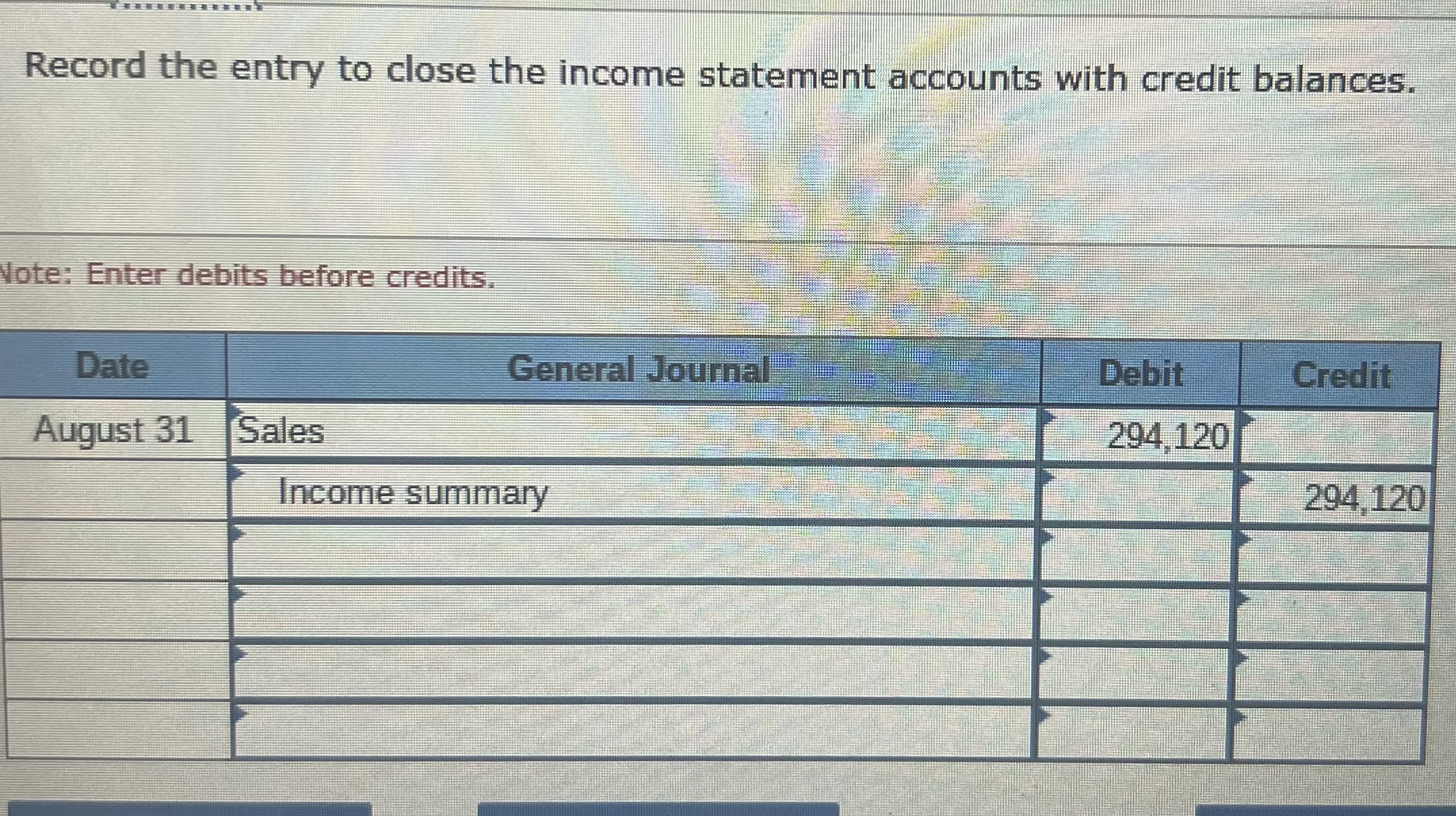 Solved Record the entry to close the income statement | Chegg.com