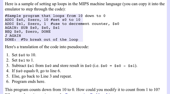 Solved Write a simplified machine language program that has | Chegg.com