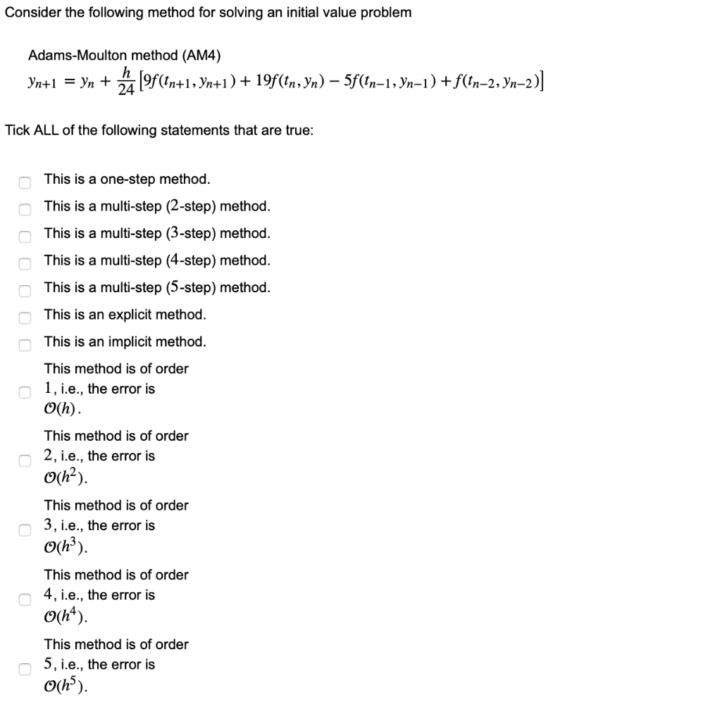 Solved Consider the following method for solving an initial | Chegg.com