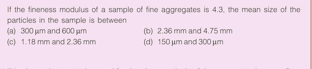 Solved If the fineness modulus of a sample of fine | Chegg.com