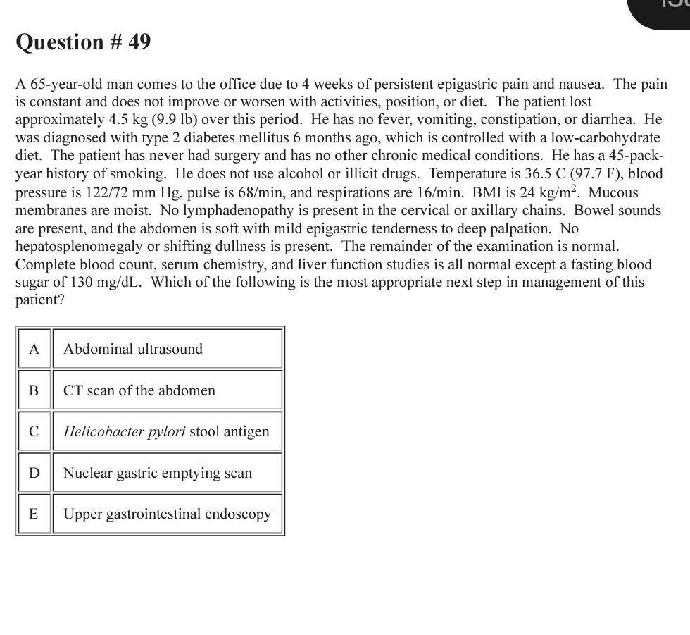 Solved IJU Question # 49 A 65-year-old man comes to the | Chegg.com