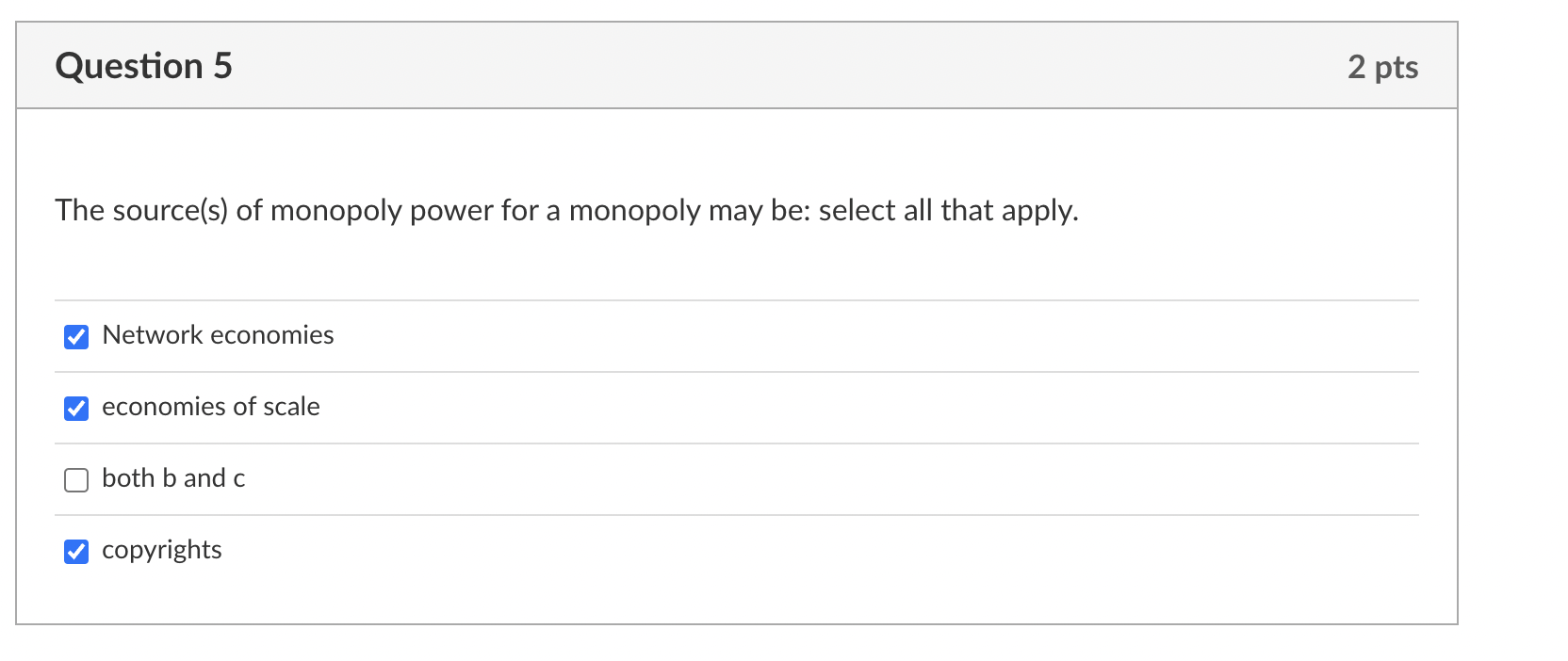 which of these is not a source of monopoly power