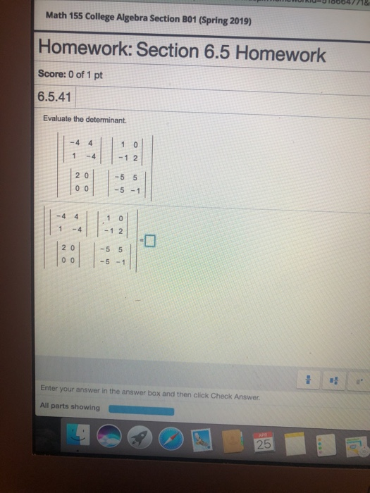 Solved Math 155 College Algebra Section B01 (Spring 2019) | Chegg.com