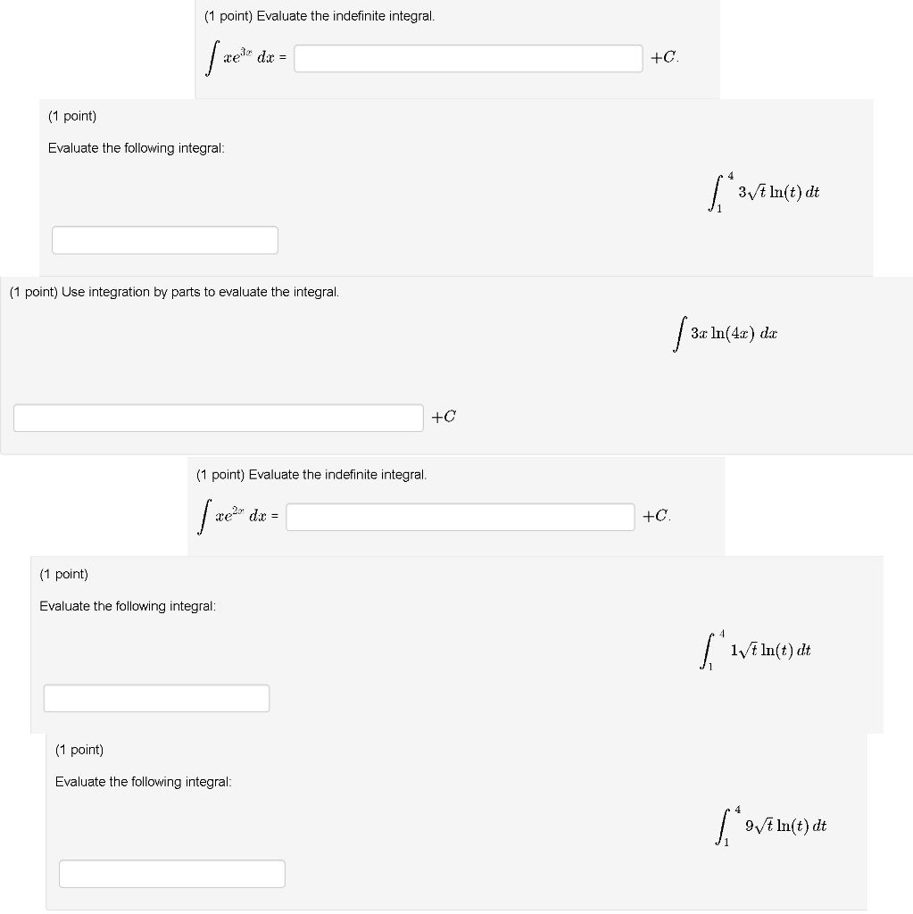 solved-1-point-evaluate-the-indefinite-integral-free-cel-chegg