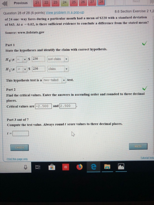 Solved 24 25 26 27 28 Next Previous 21 22 23 8.6 Section | Chegg.com
