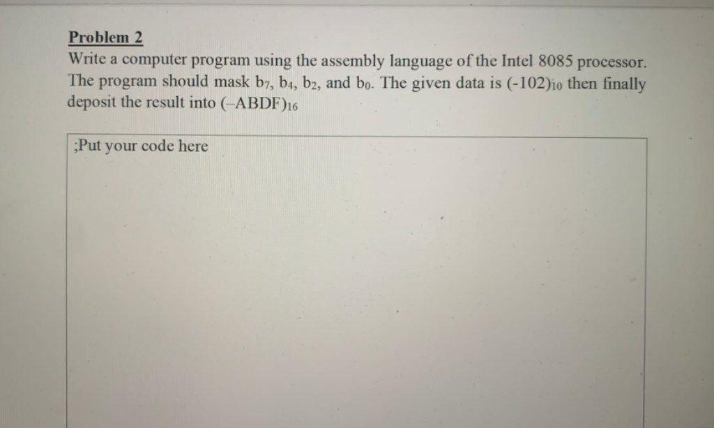 Solved Problem 2 Write A Computer Program Using The Assembly | Chegg.com