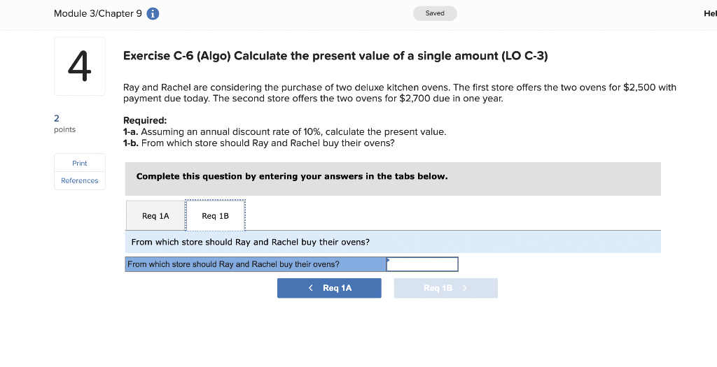 Solved Exercise C-6 (Algo) Calculate The Present Value Of A | Chegg.com