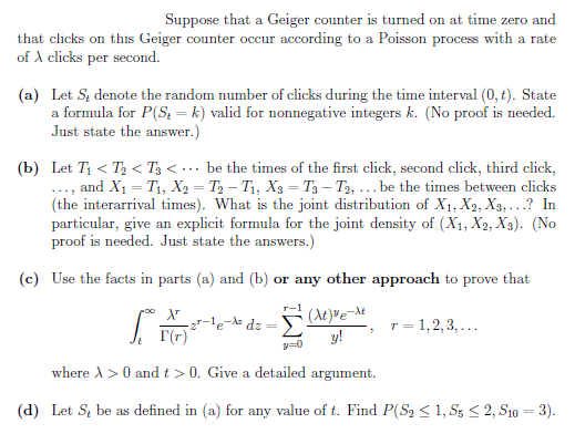 Solved that clicks on this Geiger counter occur according to | Chegg.com