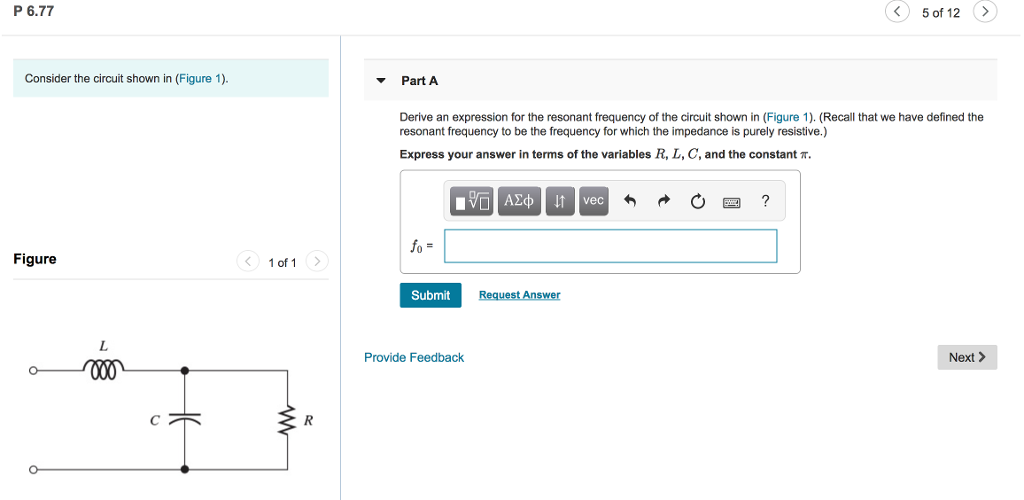 Solved P 6.77 5 of 12 Consider the circuit shown in (Figure | Chegg.com