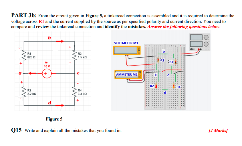 Solved PART 3b: From the circuit given in Figure 5, a | Chegg.com