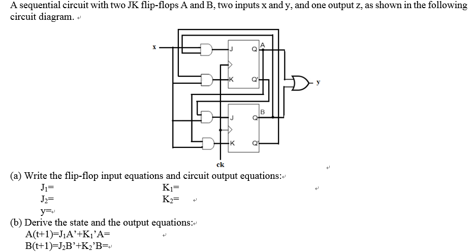 solved-a-sequential-circuit-with-two-jk-flip-flops-a-and-b-chegg