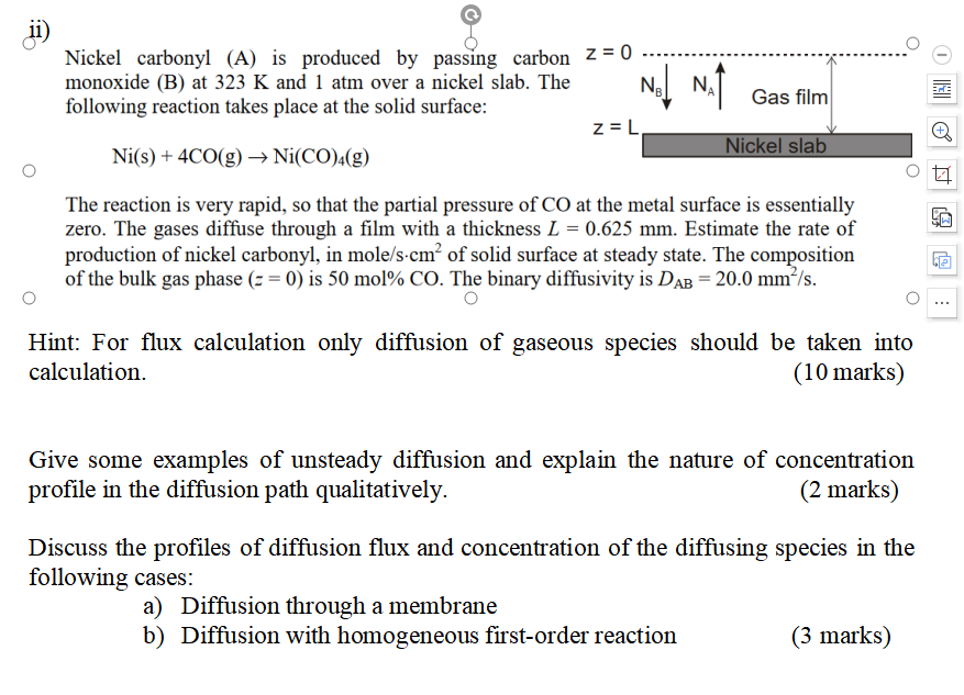 Solved Nickel carbonyl (A) is produced by passing carbon z =