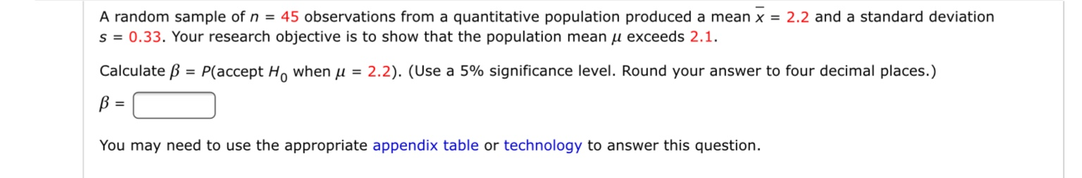 Solved A random sample of n = 45 observations from a | Chegg.com