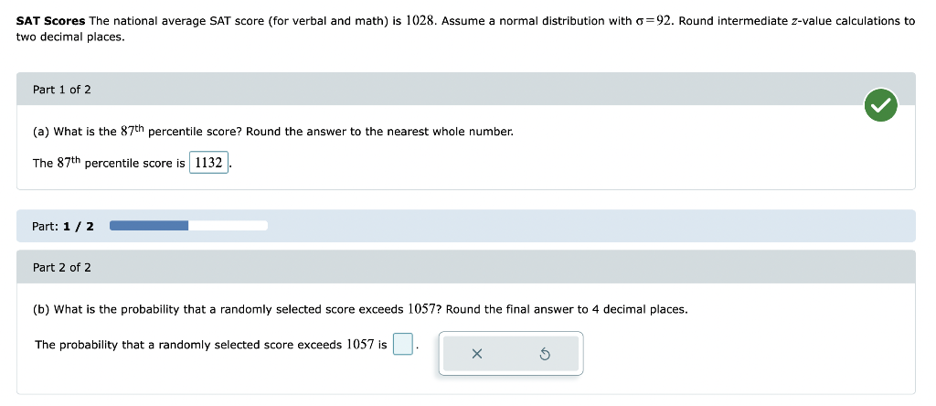 Solved SAT Scores The national average SAT score (for verbal | Chegg.com