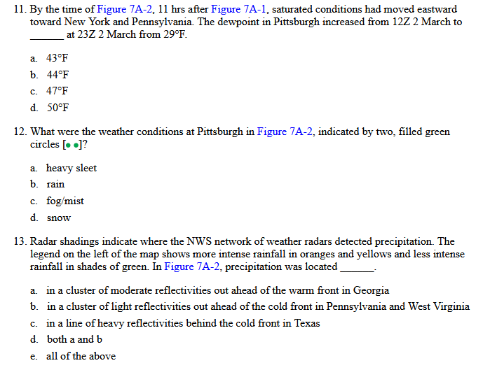 Solved 1. Cold, dry air is warm, humid air. Consequently,