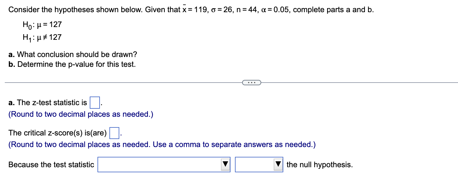 Solved Consider The Hypotheses Shown Below. Given That | Chegg.com